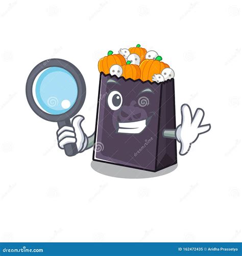 Detective Halloween Bag Stored In Character Drawer Stock Vector
