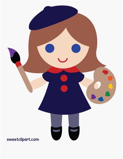 Art Girl Cliparts Cute Artist Clip Art Free Transparent Clipart