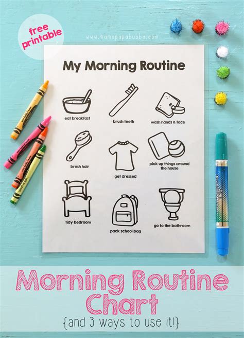 Printable Visual Daily Routine Preschool Toddler Schedule Clipart 20