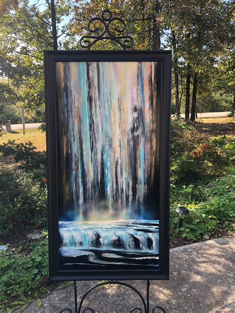 Light Falls Glow In The Dark Painting Glowing Art Waterfall