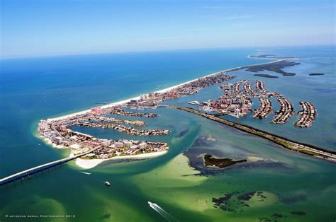 Aerial Of Clearwater Beach Showing That It Is Truly An Island