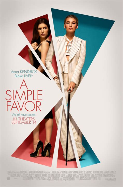 A simple favor online in hd with subtitle on 123movies. The new A Simple Favor Poster continues to hint at the ...
