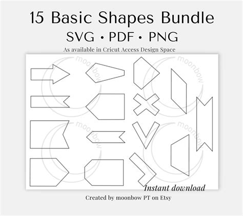 Basic Shapes Svg Pdf Png Design Svg Svg Cutting File Etsy