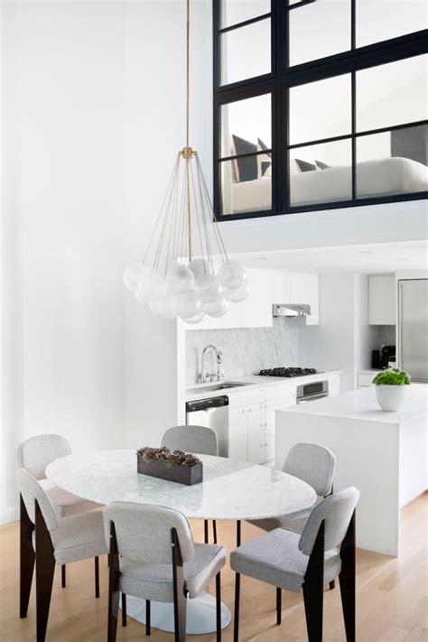 White Modern Kitchen And Dining Area Hgtv