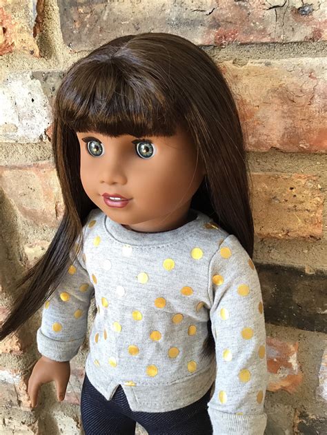 Angelica Custom Ooak American Girl Doll Hazel Blue Eyes Dark Etsy