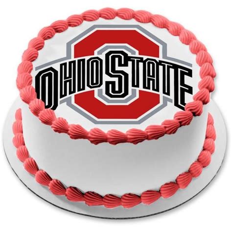 Ohio State Buckeyes Logo Athletics Edible Cake Topper Image Abpid05973