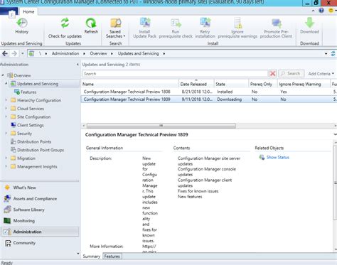 System Center Configuration Manager Technical Preview 1809 Is Out