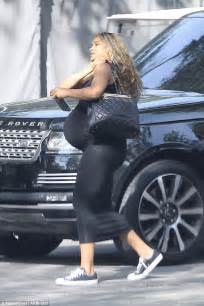 Very Pregnant Ciara Rocks Figure Hugging Dress In Bel Air Daily Mail