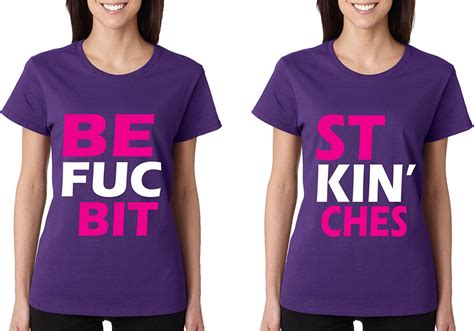 Allntrends Couple T Shirt Best Bites Bff Set Of 2 Love Pink Print