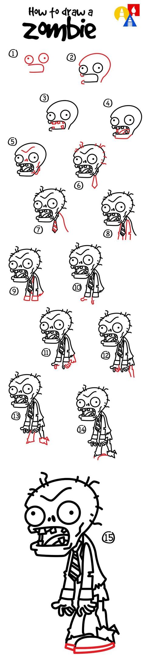 How To Draw A Zombie From Plants Vs Zombies Como Aprender A Dibujar