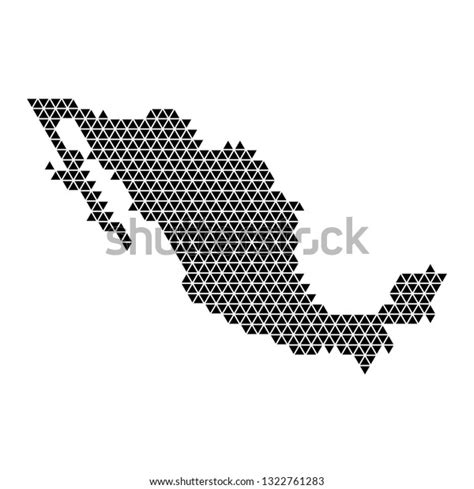 Mexico Map Abstract Schematic Black Triangles Stock Vector Royalty