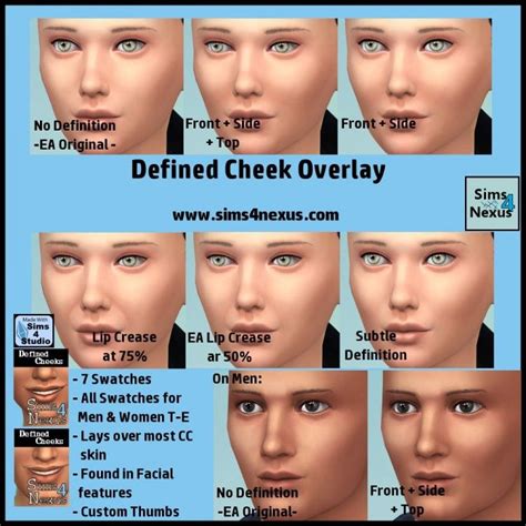 Defined Cheek Overlay Original Content Sims 4 Nexus Sims 4 Cc Skin