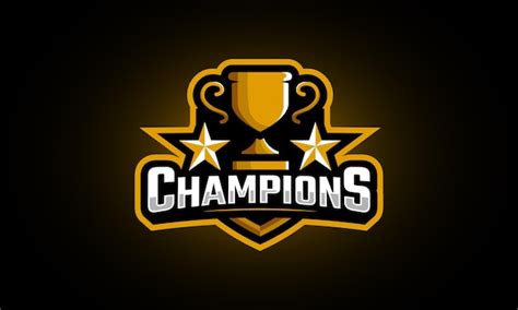 Premium Vector Champions Trophy Logo With Star For Championship