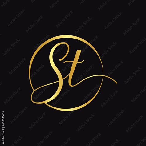 Initial St Letter Logo Design Vector Template Abstract Script Letter