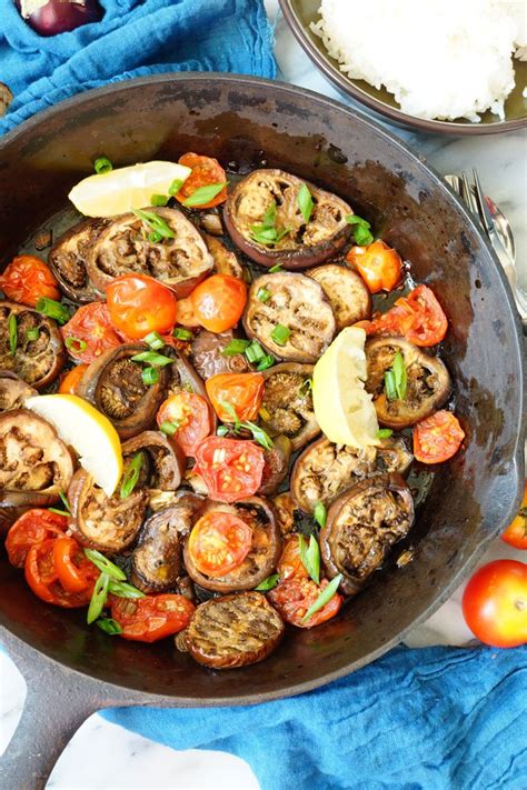 One Pot Roasted Eggplant With Cherry Tomatoes Easy And Delicious
