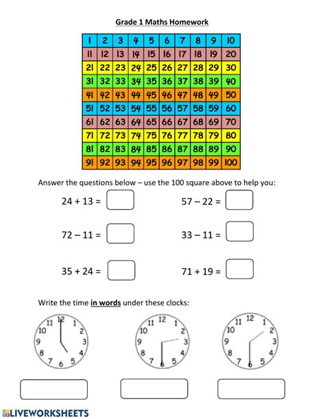 This coloring math worksheet gives your child practice finding 1 more and 1 less than numbers up to 20. Grade 1 Maths Homework - 15-05-2020 worksheet