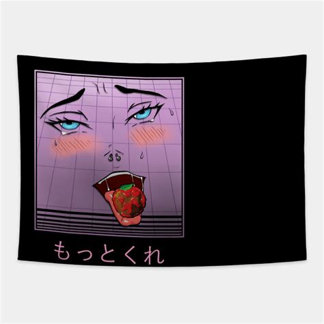 Ahegao Face Japanese Vaporwave Aesthetics Ahegao Face Tapestry