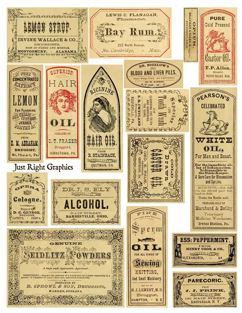Apothecary Labels Vintage Labels Vintage Printables Collage Sheet