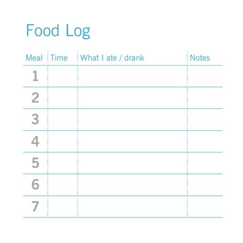15 Sample Printable Food Log Templates To Download Sample Templates