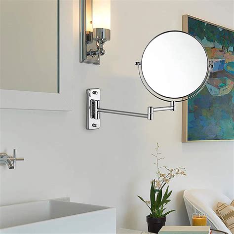 Double Sided 10x 5x Magnifying Bathroom Makeup Mirror 360 Rotation Extending Arm Ebay