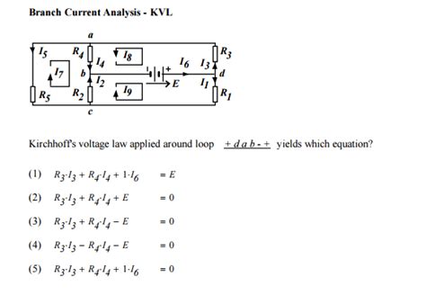 Solved Kirchhoffs Voltage Law Applied Around Loop D A B