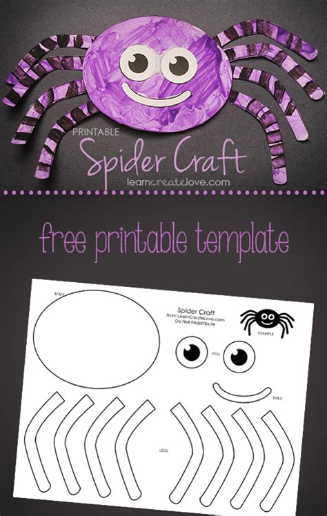Free Printable Spider Craft Template Simple Mom Project Vlrengbr