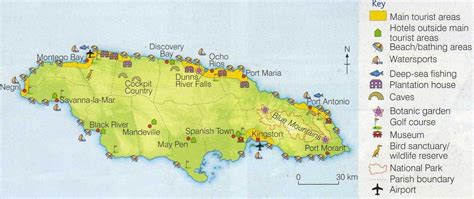 Map Of Jamaica Showing Resort Areas Map Of Jamaica Showing Resort