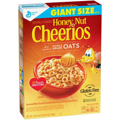Honey Nut Cheerios Gluten Free Breakfast Cereal 266 Oz Giant Size
