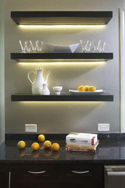 12 Ways To Light Your Kitchen With Leds Floating Shelves Kitchen