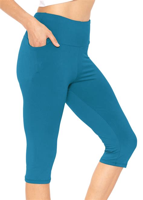 Stretch Is Comfort Women S Oh So Soft High Waist Knee Length Leggings With Pocket Adult Small