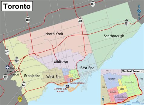 Mapa Okolic Toronto Okolice I Przedmie Cia Toronto