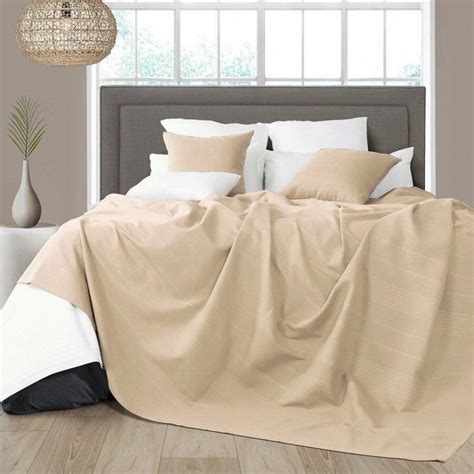 Cotton Throw For King Size Bed Natural Elite Housewares