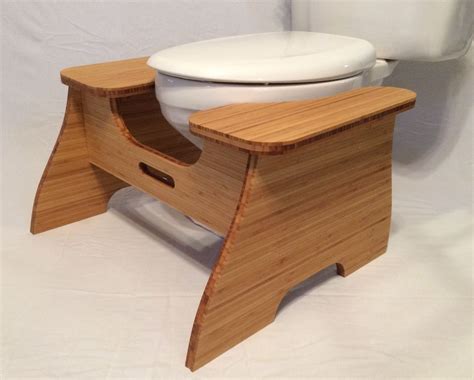 High Bamboo Poop Stoop Full Squat Toilet Foot Stool Water And