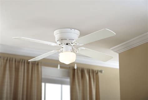 Mainstays 42 Hugger Metal Indoor Ceiling Fan With Single Light White