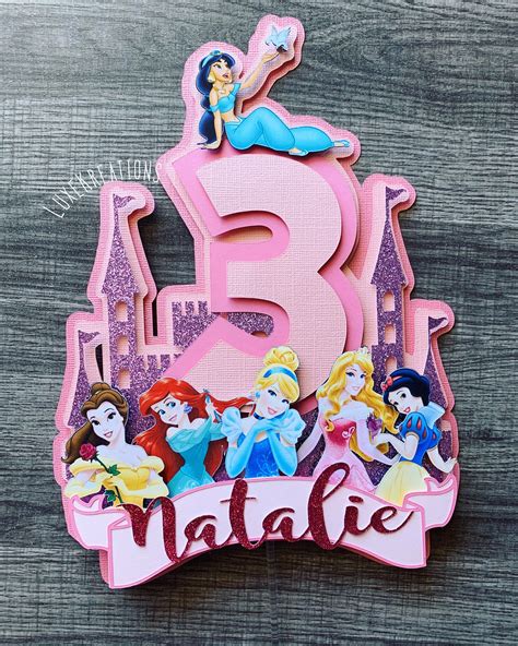 Disney Princesses Cake Topper Disney Princess Party Princess Etsy