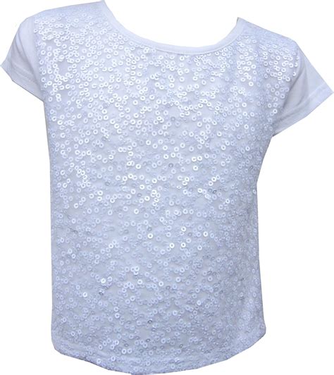 Girls White Sequin Topt Shirt Partyglitzyglamour Ages 5 Years 15