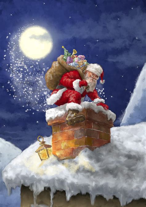 Vintage Style Santa Claus Painting By Patrick Hoenderkamp Pixels