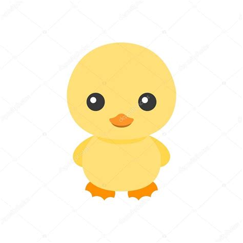 Cute Little Yellow Duck Icon Cartoon Character Of Duck For Children