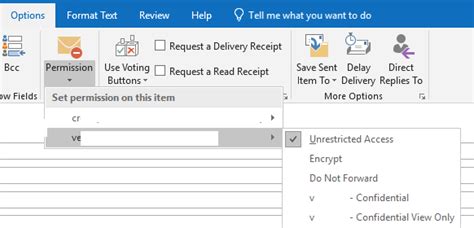 Outlook 2016 Permissions Button In Options Tab Is Greyed Out