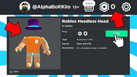 Working How To Get Headless Head For Free On Roblox In 2022 Youtube