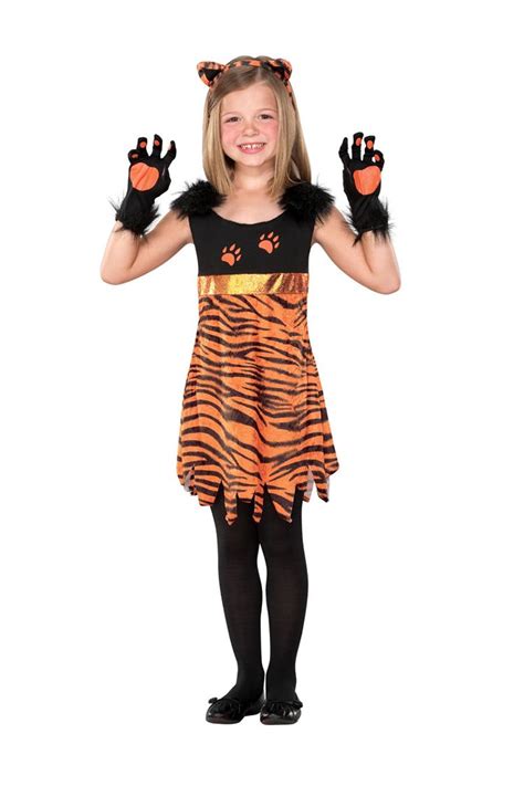 Tiger Halloween Child Kid Girl Cosplay Costume Fiber Clothes Dress
