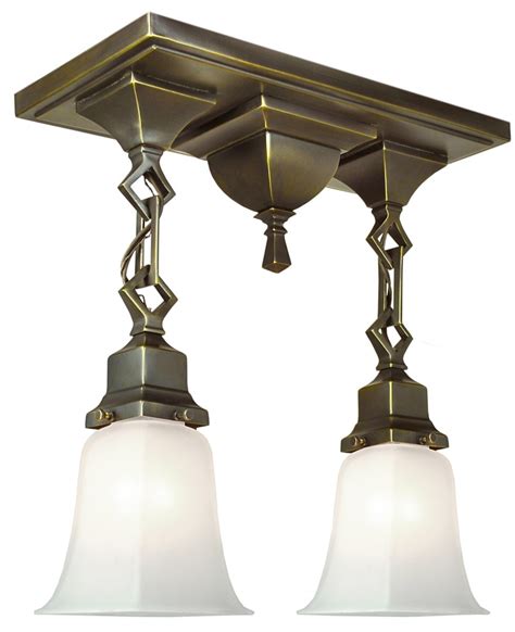 Mission & craftsman ceiling lights. Mission Style Close Ceiling Double Pendant Light (421-SPN-EP)