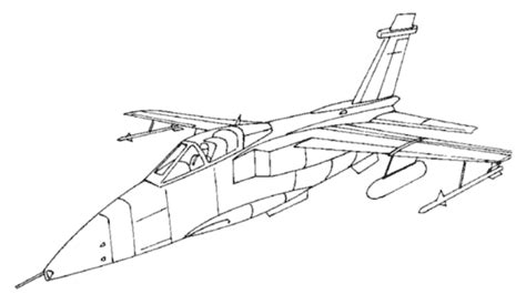 Air force jet fighter squadron in sky vector. Fighter Aircraft Drawings amd Coloring Sheets - Jaguar