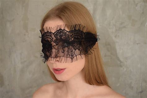 Black Lace Eye Mask Gothic Blindfold Mask Fetish Mask Erotic Etsy
