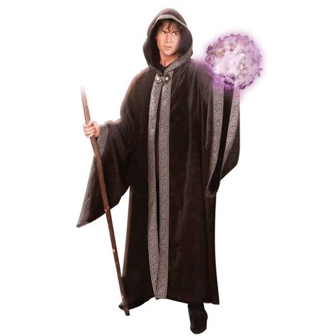 Hooded Sorcerer Robe Medieval Collectibles Full Length Robe Cloak