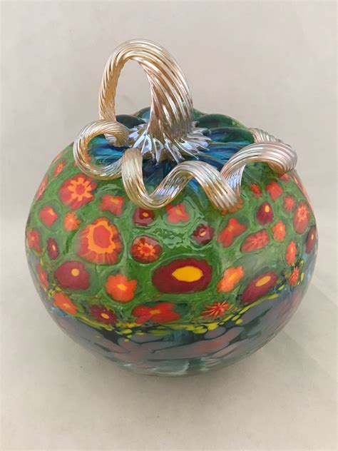 Poppy Pumpkins By Ken Hanson And Ingrid Hanson Art Glass Sculpture