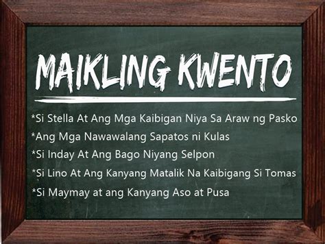 Maikling Kwentong May Aral