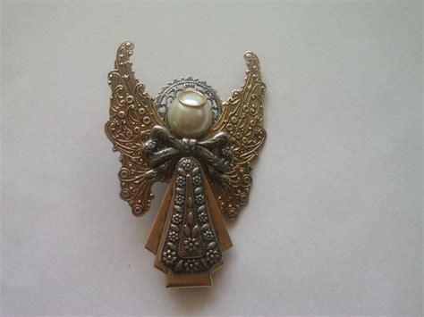 Vintage Angel Brooch Pin Angel Jewel Jewelry Gold Angel Jewelry