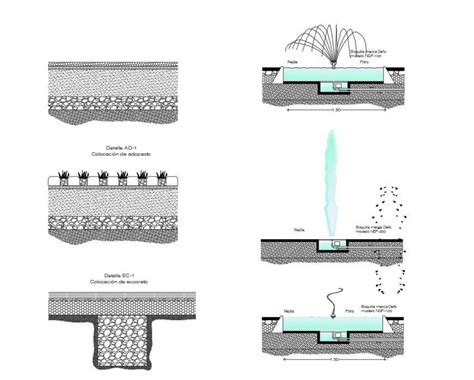 Fountain Design Block Detail 2d View Layout File In Dwg Format Cadbull