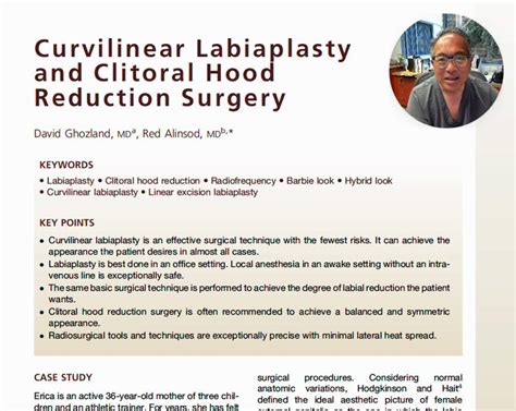 Curvilinear Labiaplasty And Clitoral Hood Reduction Surgery